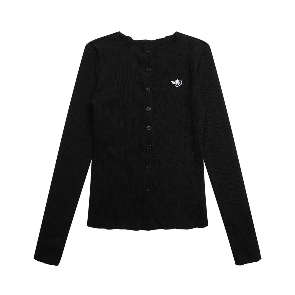 Aquavra Embroidered Crop Jacket – Lightweight Button-Up Travel Cardigan