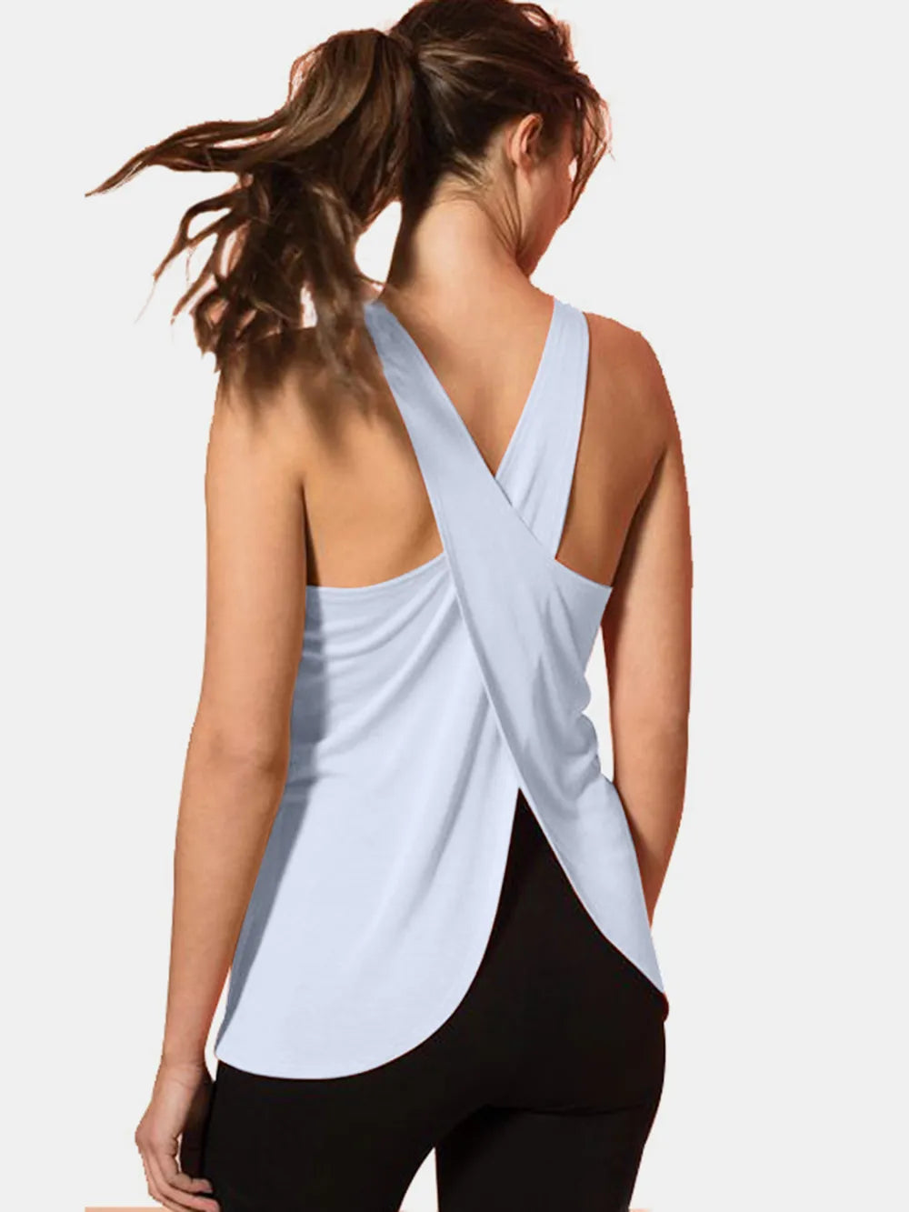 Aquavra Crisscross Scoop Neck Active Tank – Sculpting, Sporty & Travel-Ready