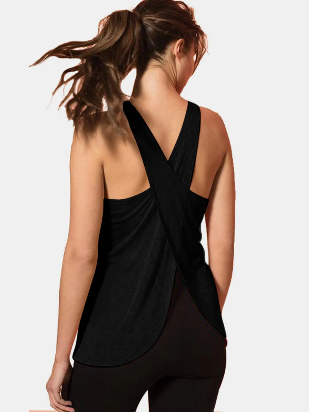 Aquavra Crisscross Scoop Neck Active Tank – Sculpting, Sporty & Travel-Ready