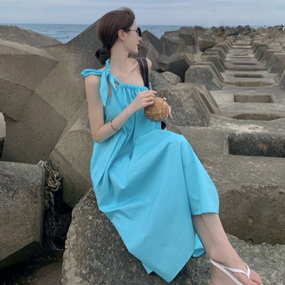 Aquavra Seaside Off-Shoulder Travel Dress – Effortless Elegance for Beach & Getaways