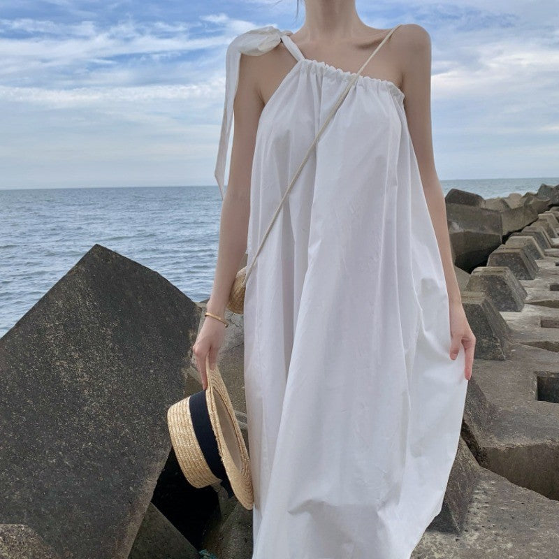 Aquavra Seaside Off-Shoulder Travel Dress – Effortless Elegance for Beach & Getaways