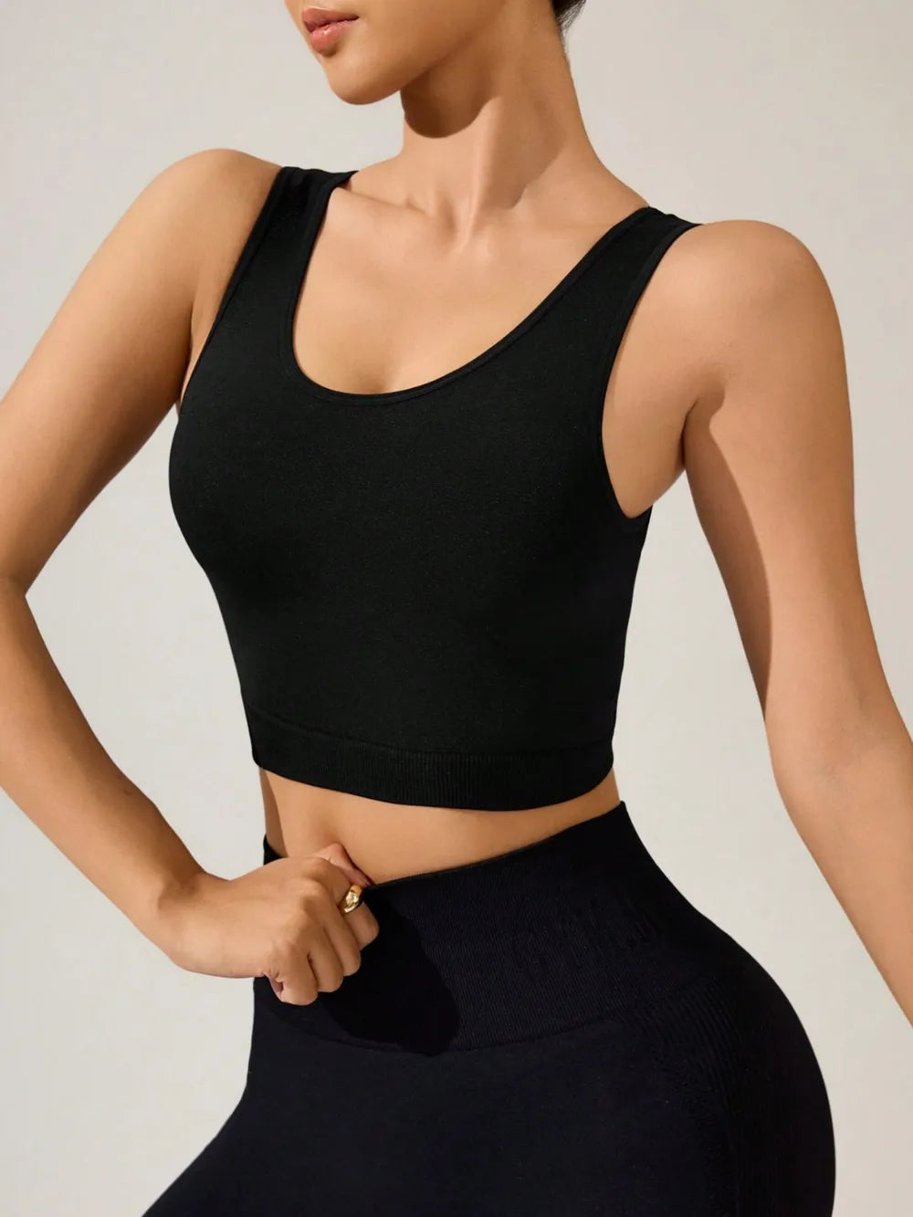 Aquavra Crisscross Cropped Active Tank – Sculpting Stretch & Performance Comfort