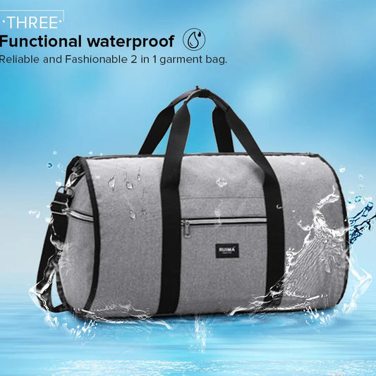 Aquavra 2-in-1 Waterproof Garment Travel Bag – Convertible Duffel & Carry-On